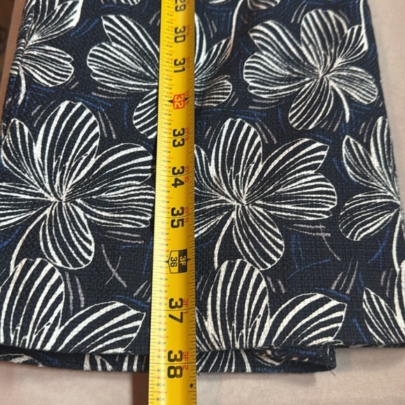 J. Crew Factory Navy White Floral Basket Weave Dress 4 Wedding Guest Preppy - Picture 9 of 10